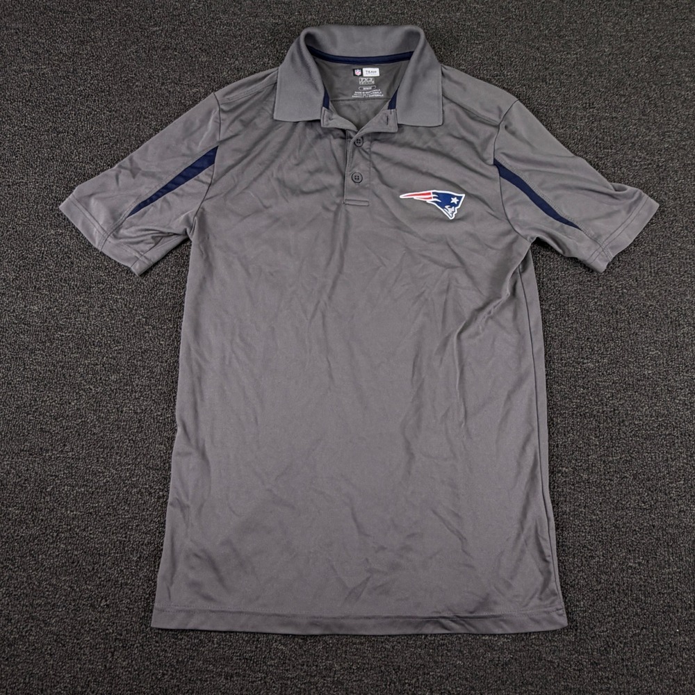 New England Patriots Polo Mens M Gray NFL Football TX3 Cool NFL Team Apparel EUC